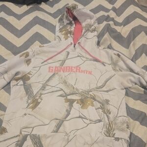 Gander Mountain White Camo Hoodie with Pink Lining
